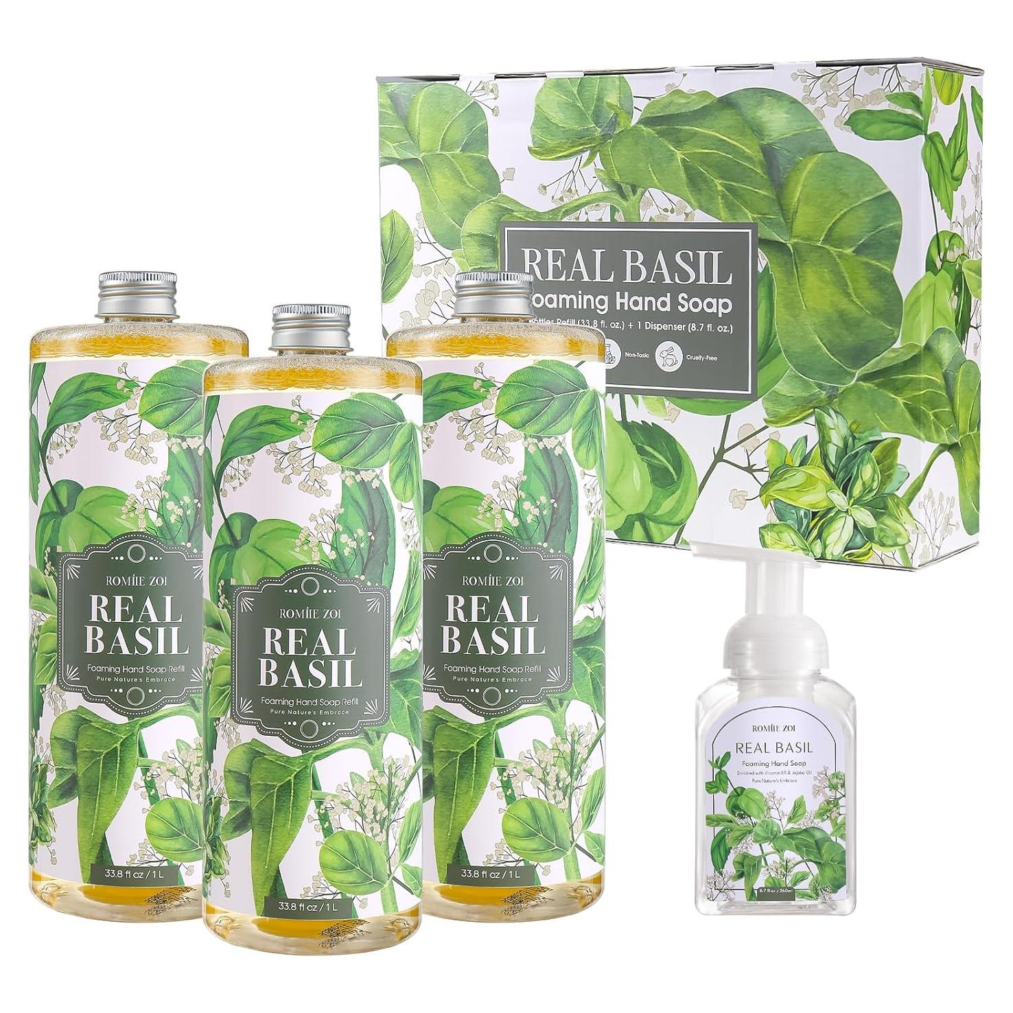 Recarga Jabón de Manos Espumoso ROMIIE ZOI Albahaca 3x1000ml