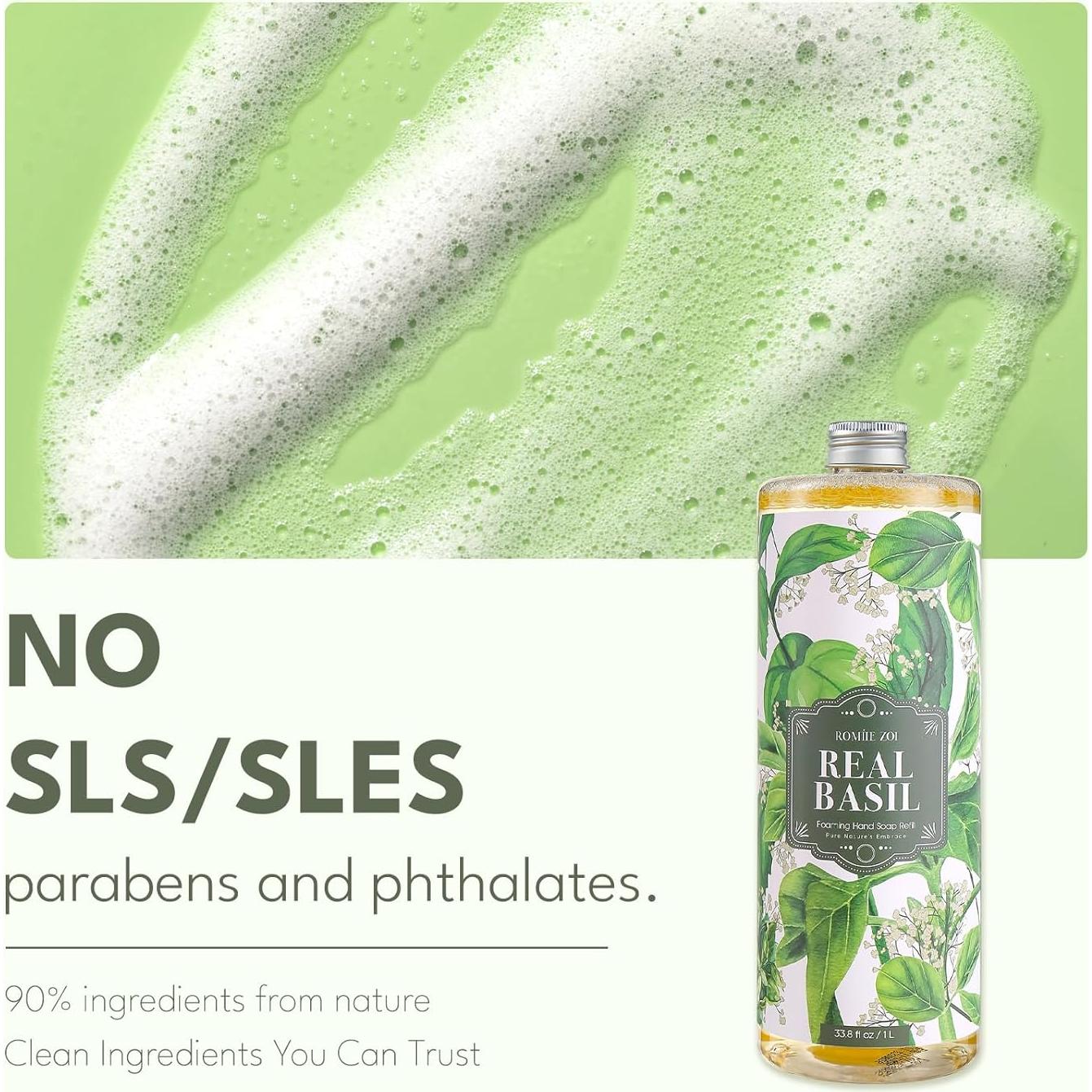 Recarga Jabón de Manos Espumoso ROMIIE ZOI Albahaca 3x1000ml