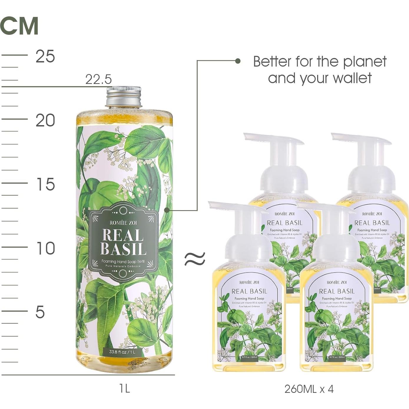 Recarga Jabón de Manos Espumoso ROMIIE ZOI Albahaca 3x1000ml