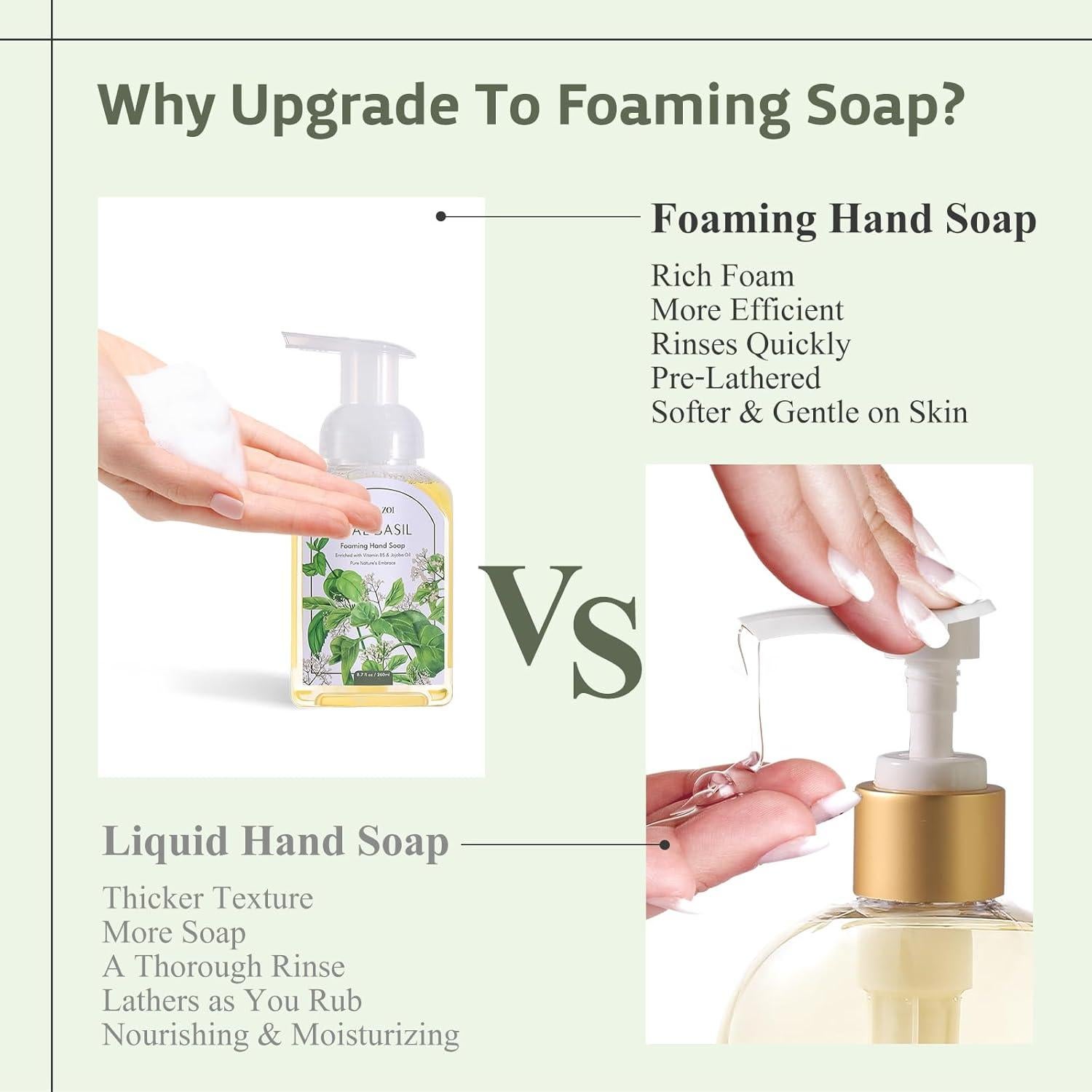 Recarga Jabón de Manos Espumoso ROMIIE ZOI Albahaca 3x1000ml