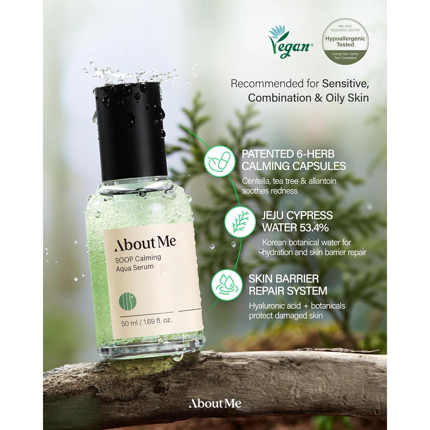 Suero Calmante Aqua Soop 50ml - 53.4% Agua de Ciprés Jeju