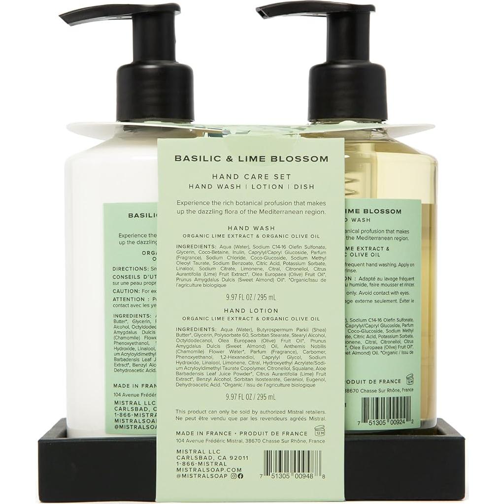 Juego de Jabón de Manos y Loción Mistral Albahaca y Lima 2x295ml
