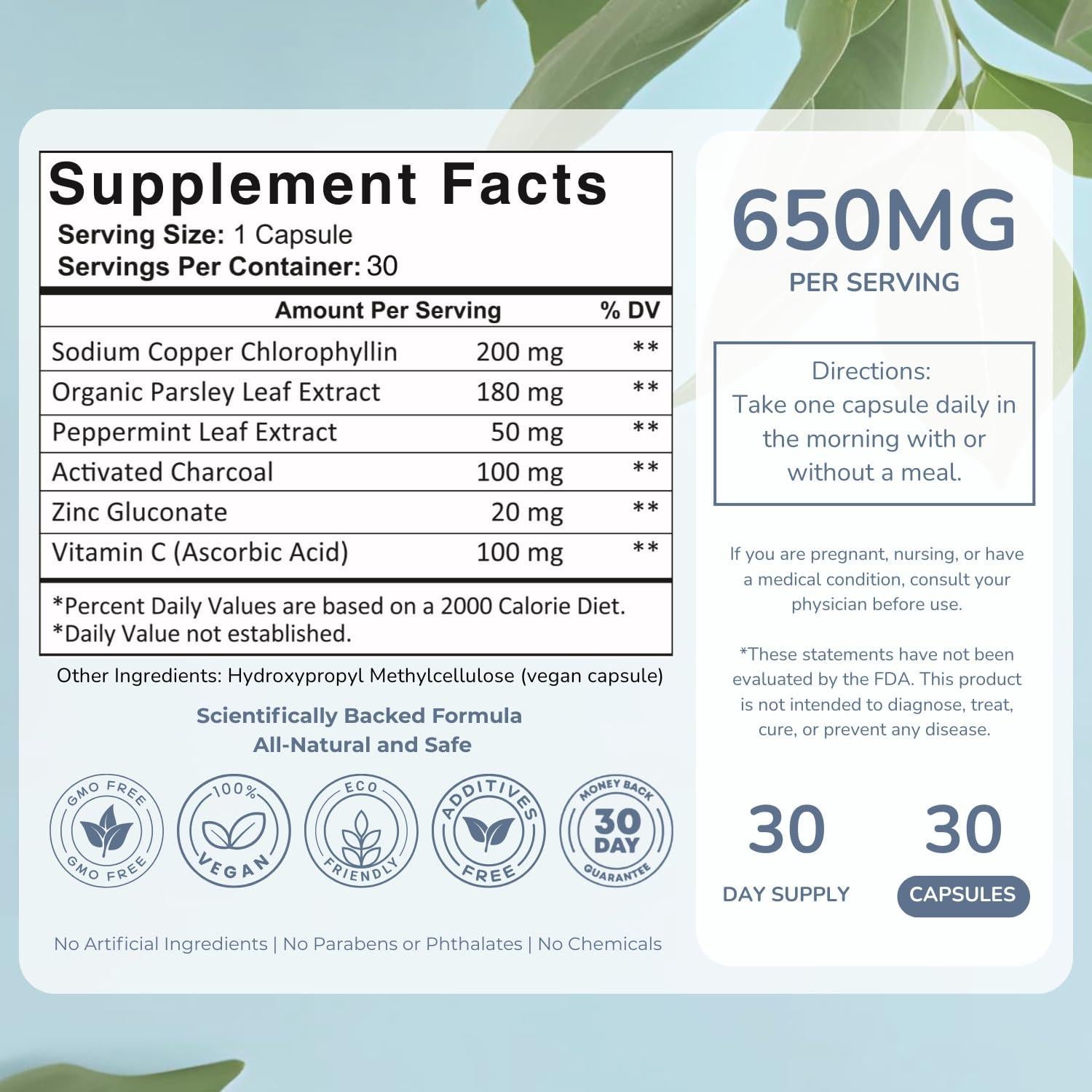 Suplemento Desodorante Interno REFRESH - 30 Cápsulas Veganas