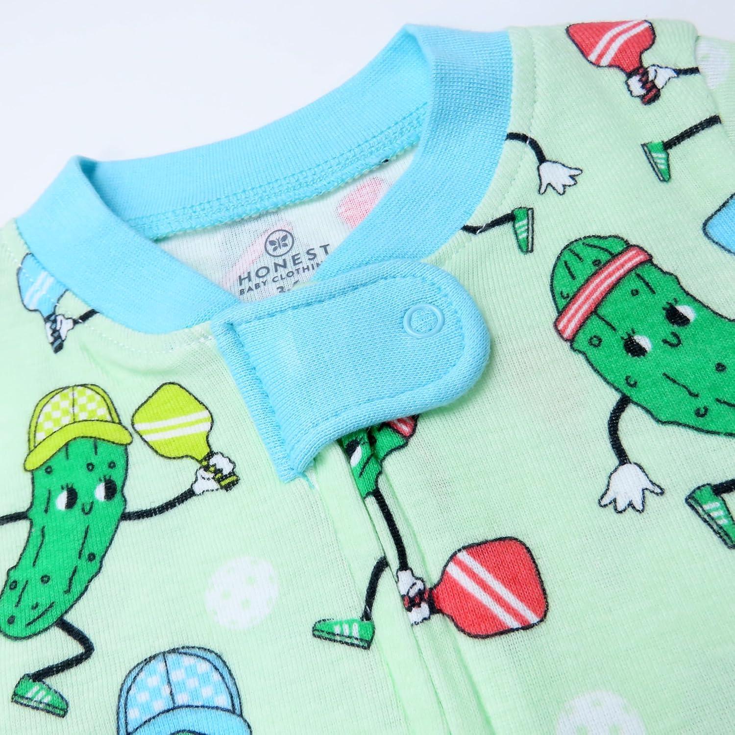 Pijama con pies antideslizantes HonestBaby 100% algodón orgánico 12 meses