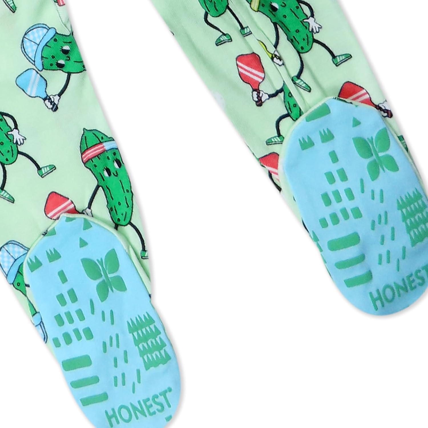 Pijama con pies antideslizantes HonestBaby 100% algodón orgánico 12 meses