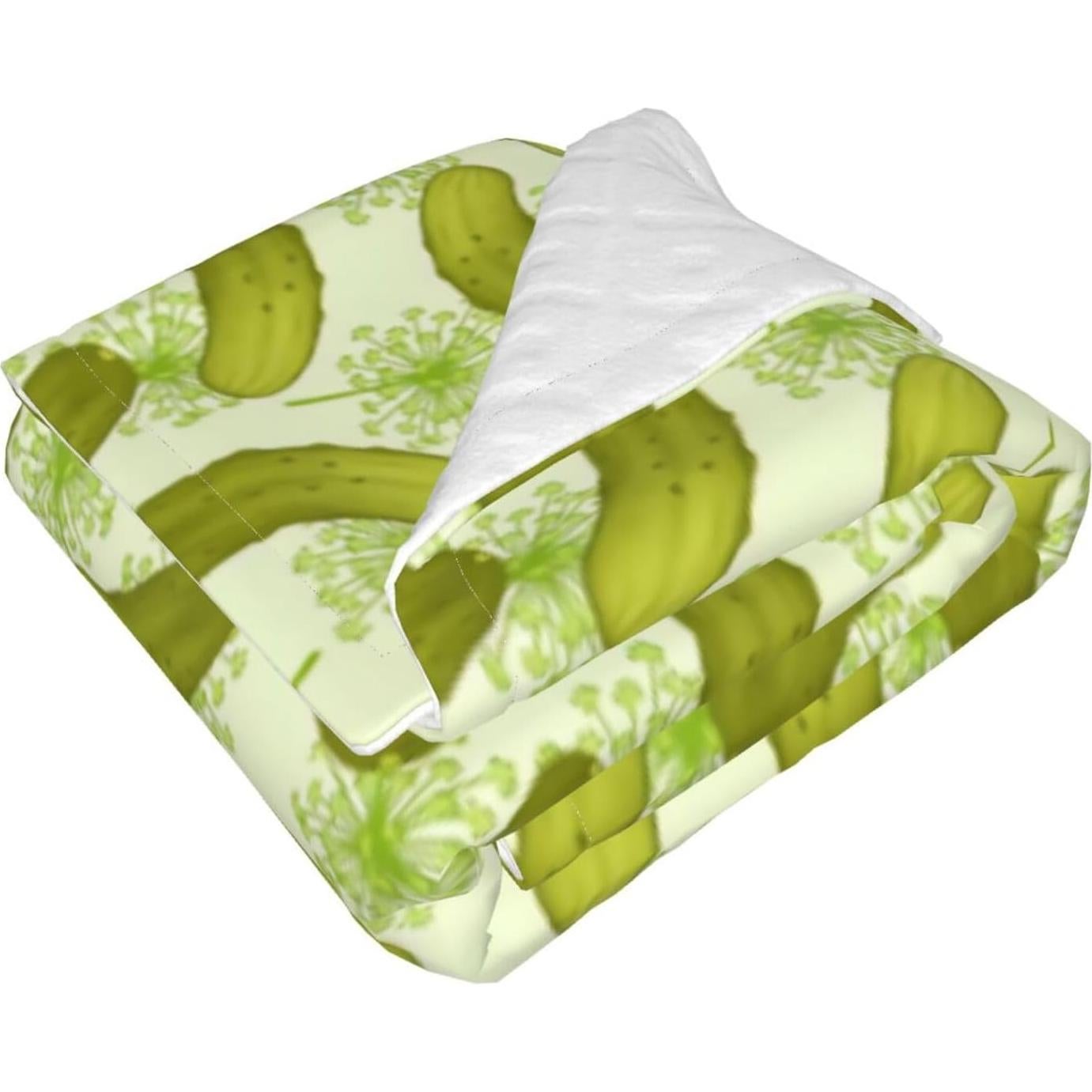 Dill Pickles Baby Blanket for Boys Girls, Soft Plush Receiving for Newborns 30x40 Inches