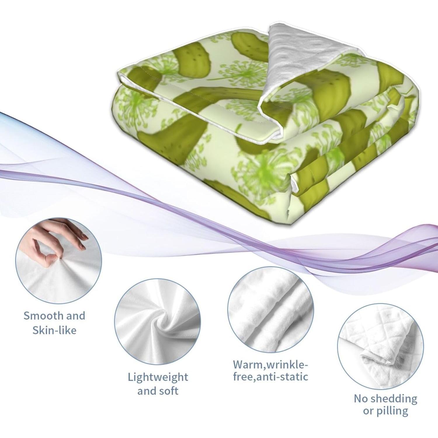 Dill Pickles Baby Blanket for Boys Girls, Soft Plush Receiving for Newborns 30x40 Inches