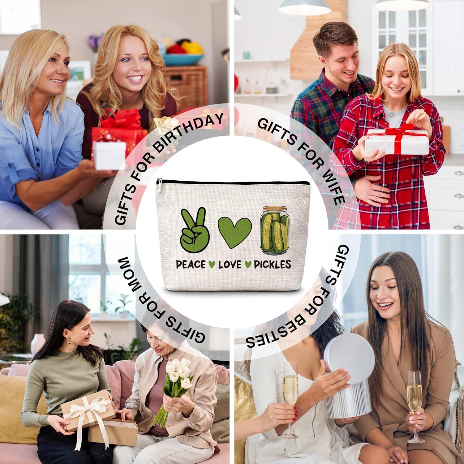 Bolsa Cosmética de Lino para Mujeres - 22.86x17.78 cm