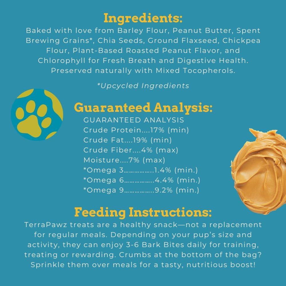 Golosinas Veganas para Perros TerraPawz 226.8 g - Sabor Mantequilla de Maní