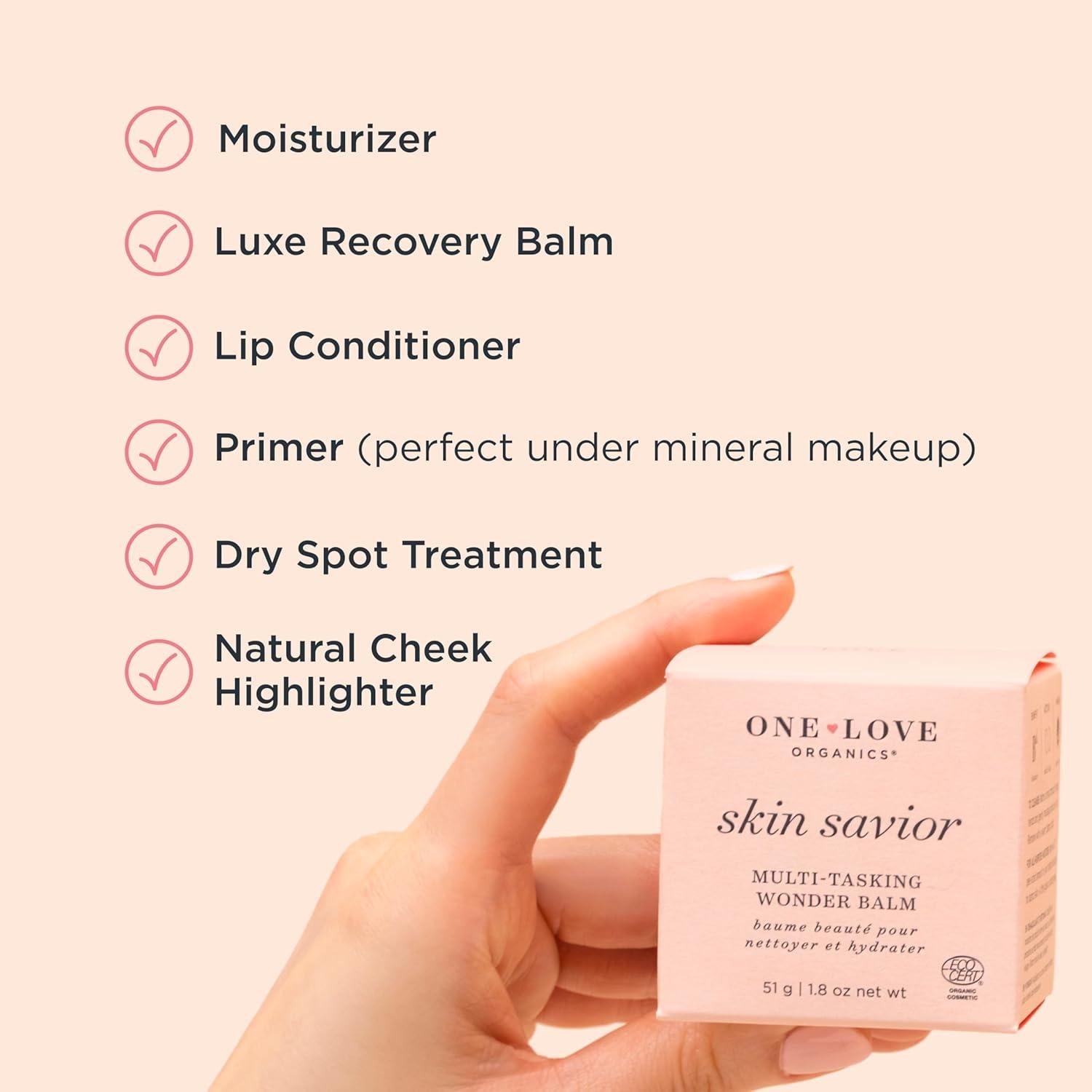 Bálsamo Facial Multiusos One Love Organics 51g - Hidratante Orgánico