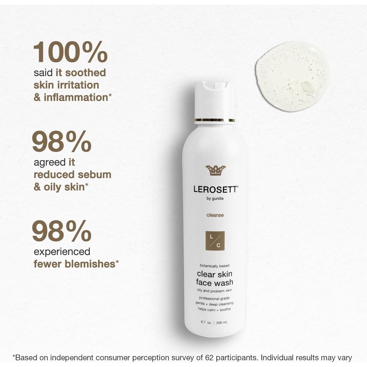 LEROSETT Limpiador Facial Gel Aloe 190.5g - Vegano Spa