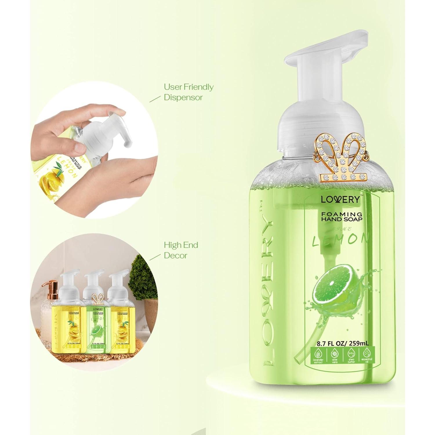 Jabón de Manos Espumoso Lovery - Pack de 3 Aromas Naturales