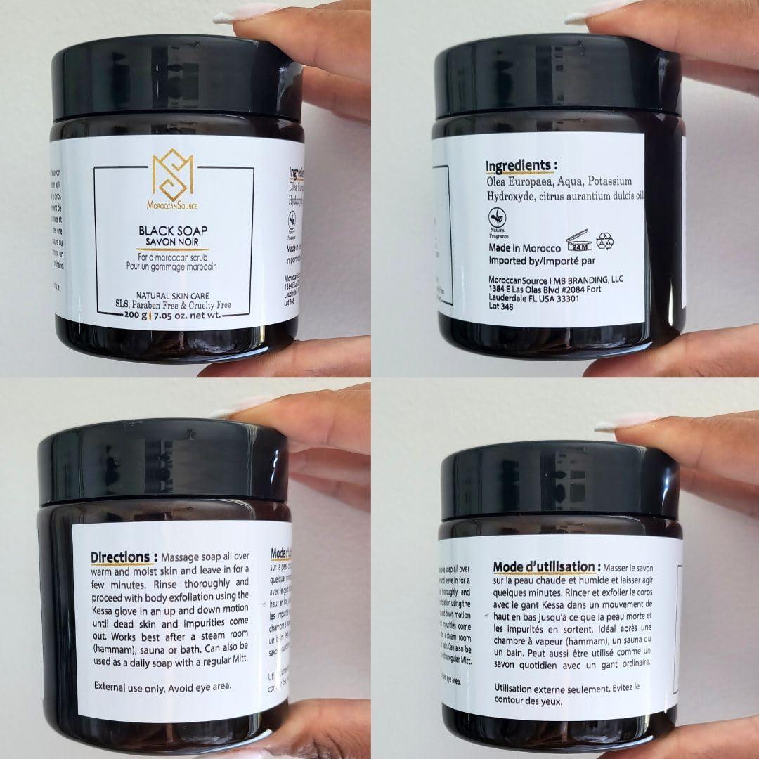 Jabón Negro Marroquí MoroccanSource 200g - Cuidado Natural Piel