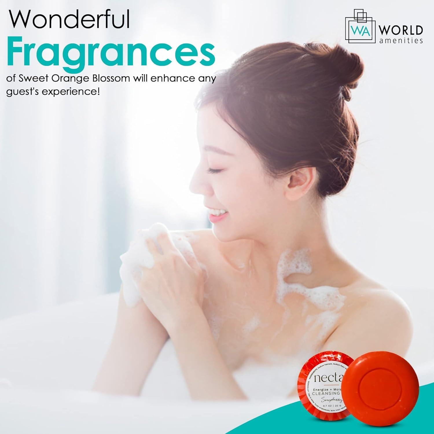 Jabón de Baño World Amenities Nectar 100 Unidades 25.5g Flor Naranja