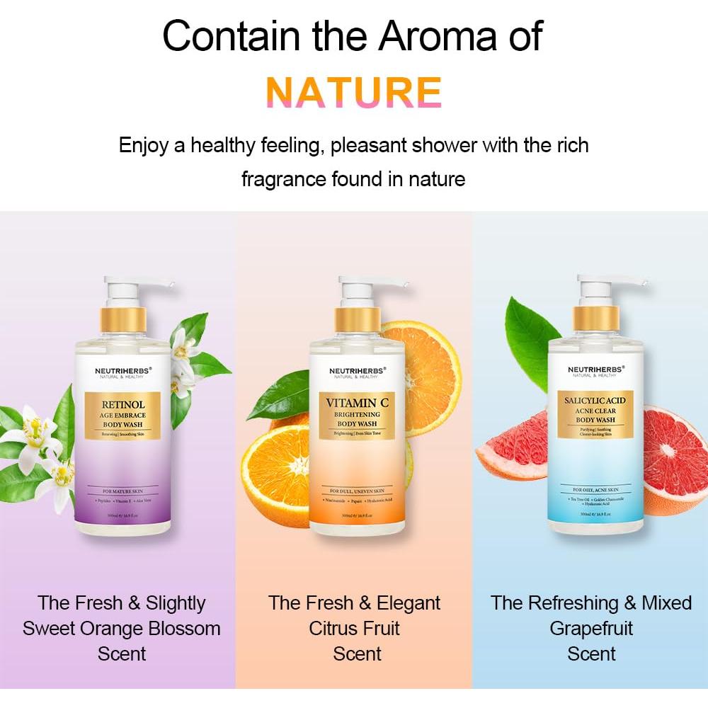 Gel de Ducha Antienvejecimiento Neutriherbs 500ml con Retinol y Aloe Vera