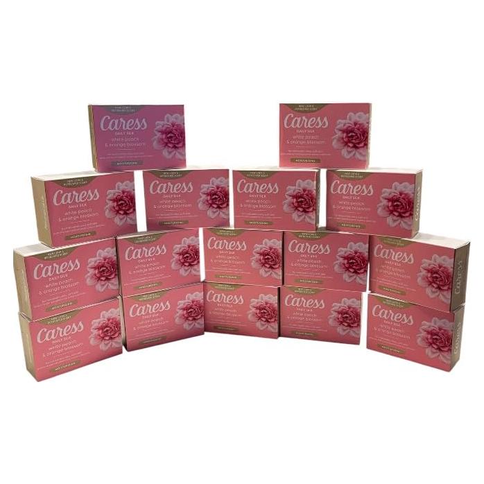 Jabón de baño hidratante Caress Daily Silk 16 unidades durazno