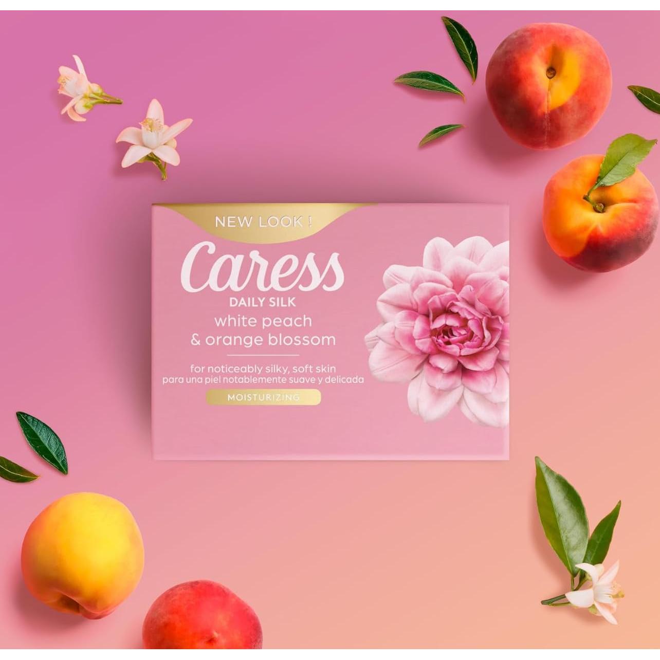 Jabón de baño hidratante Caress Daily Silk 16 unidades durazno