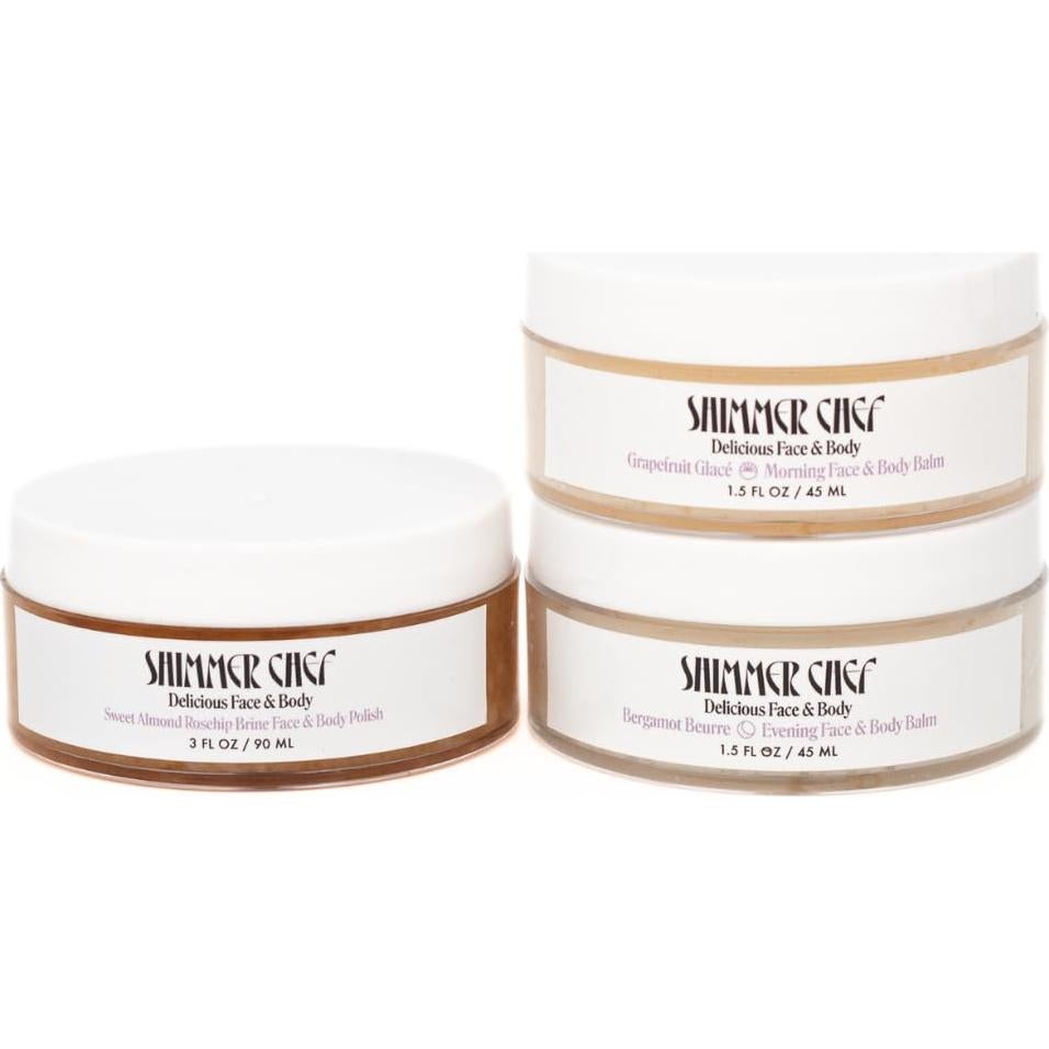 Set de Cuidado Facial Shimmer Chef 170g | Hidratación y Brillo