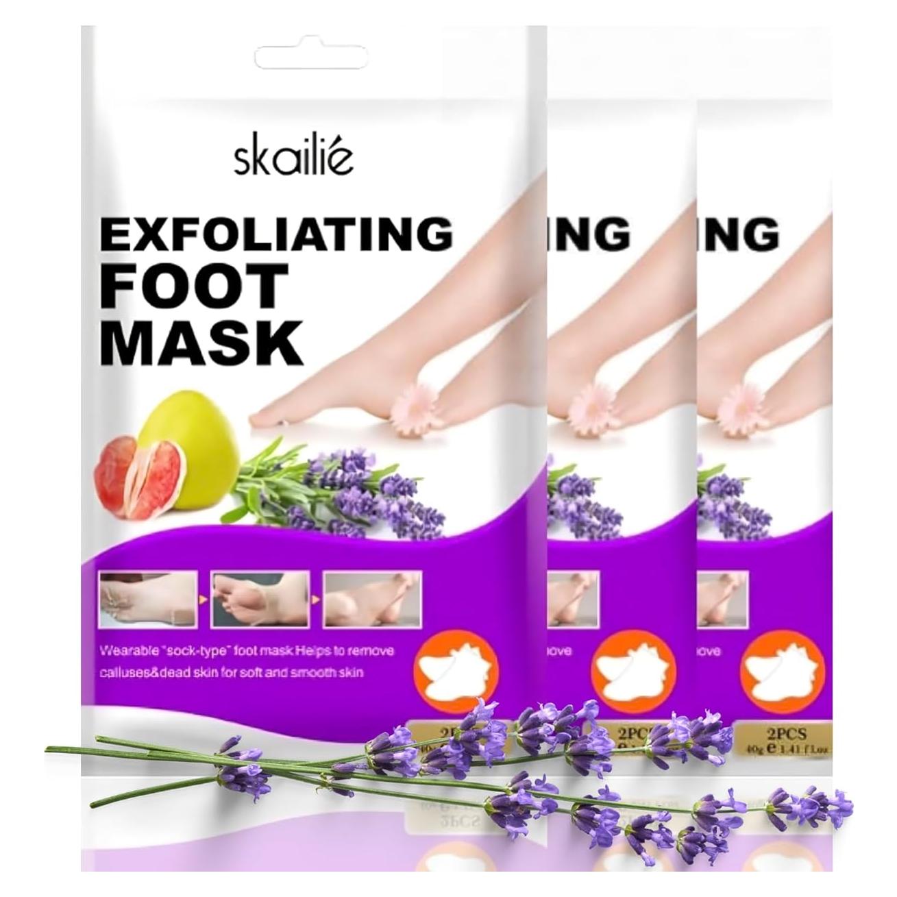 5 Calcetines Exfoliantes para Pies BTONE con Lavanda y Pomelo