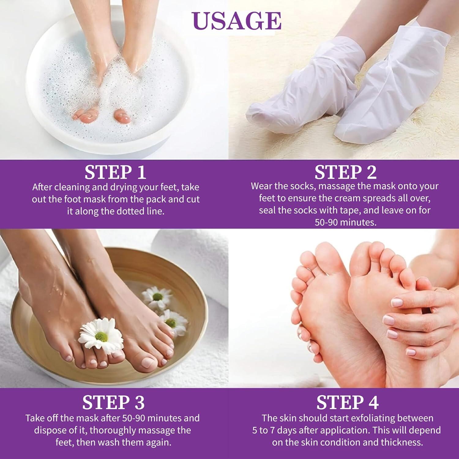 5 Calcetines Exfoliantes para Pies BTONE con Lavanda y Pomelo