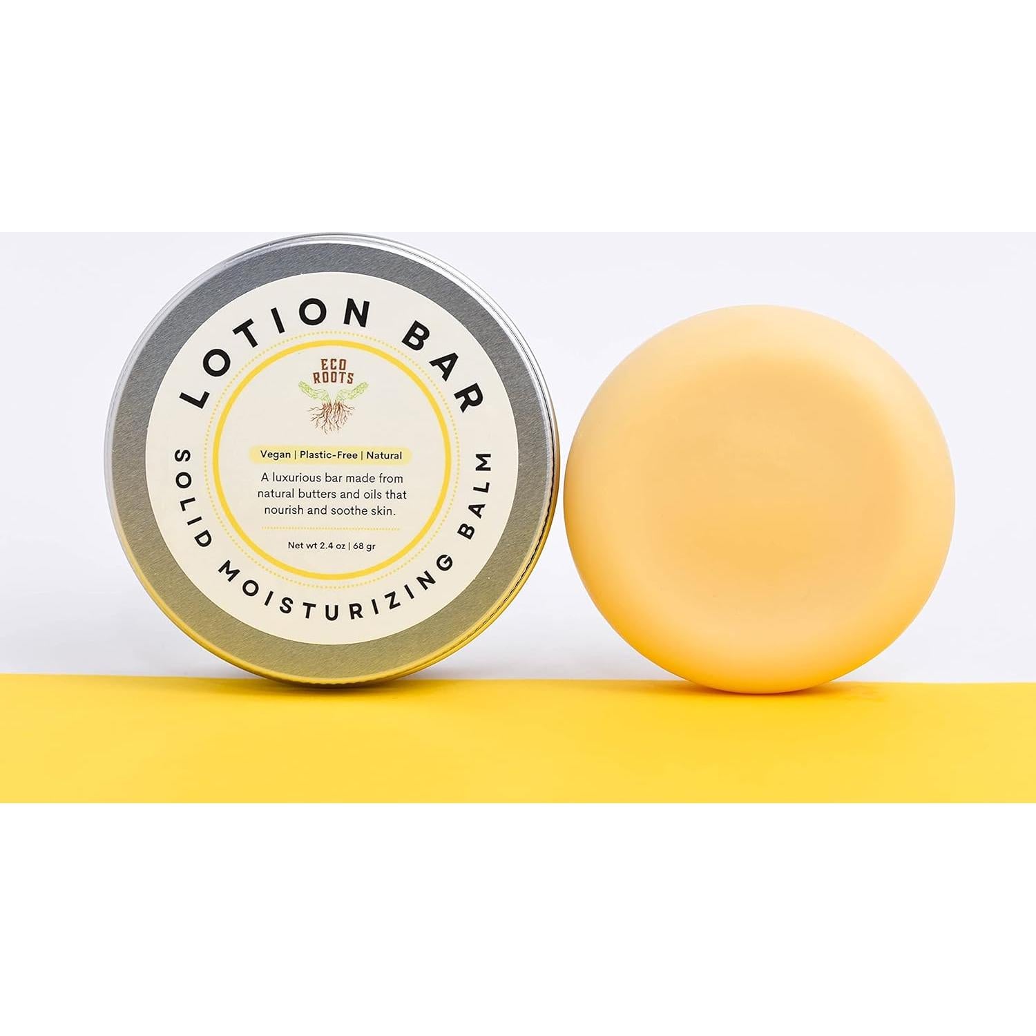 Barra de Loción Vegana EcoRoots 68g - Hidratante Natural Sólido