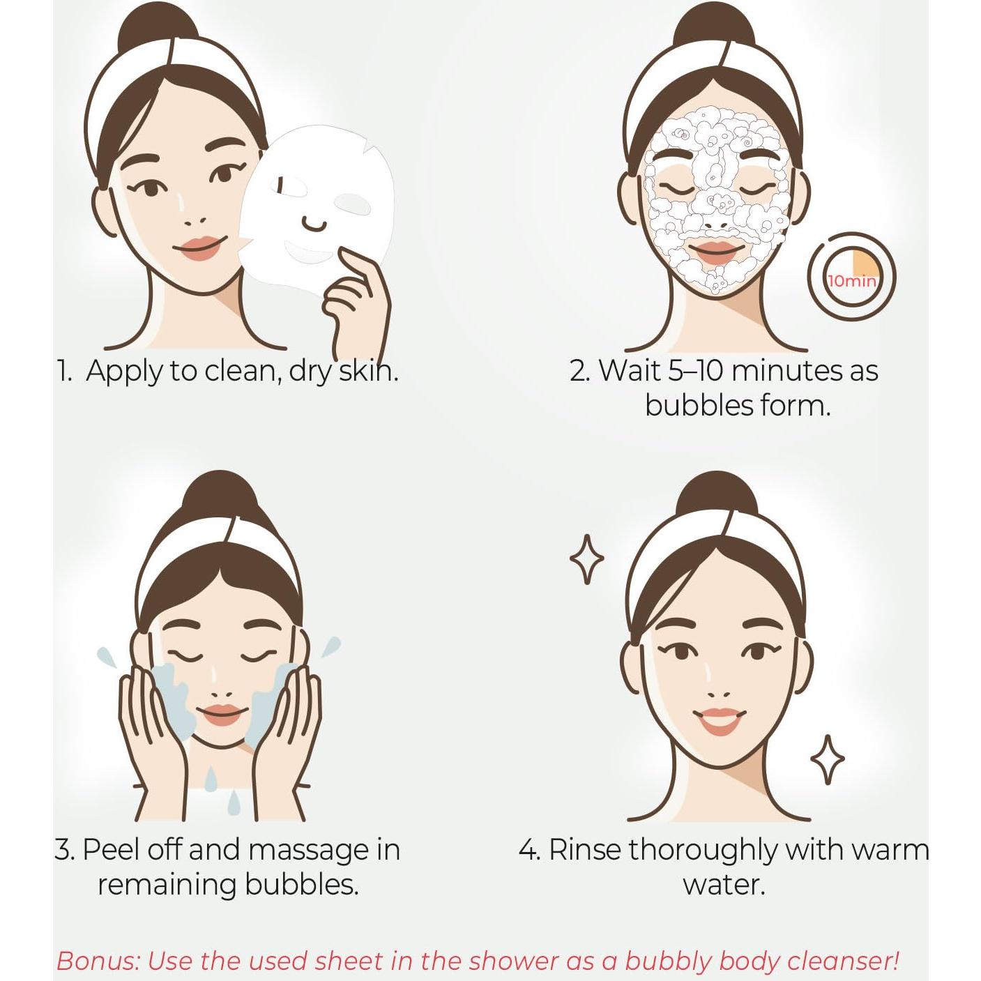 Mascarilla Limpiadora Espumosa Pioom - Paquete de 10 Unidades