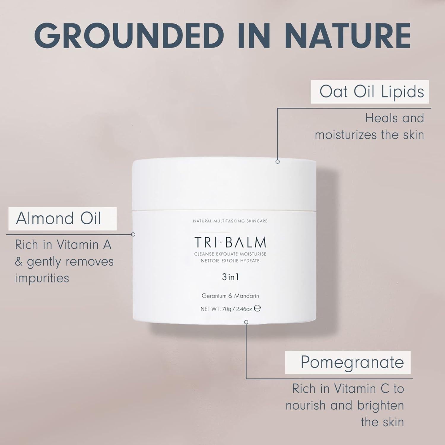 Bálsamo Facial 3 en 1 Formulae Prescott 70g - Limpiador, Exfoliante e Hidratante