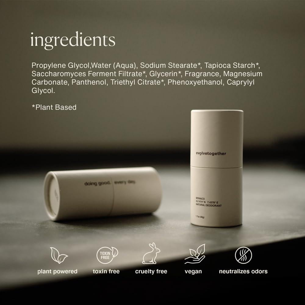 Desodorante Natural Evolvetogether Mónaco 85 g Sin Aluminio