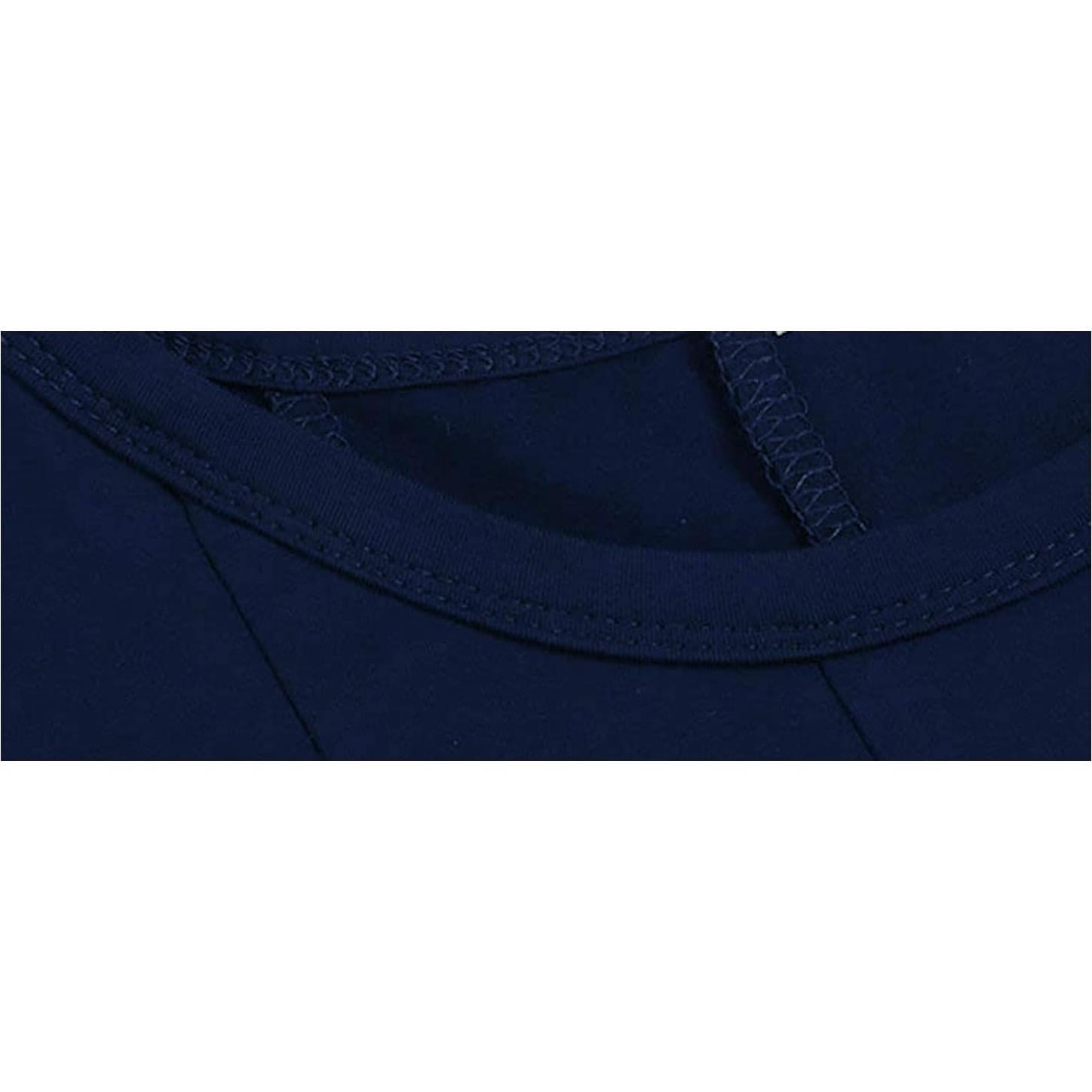 Vestido Midi Plisado Casual Necooer para Mujeres - Azul Marino