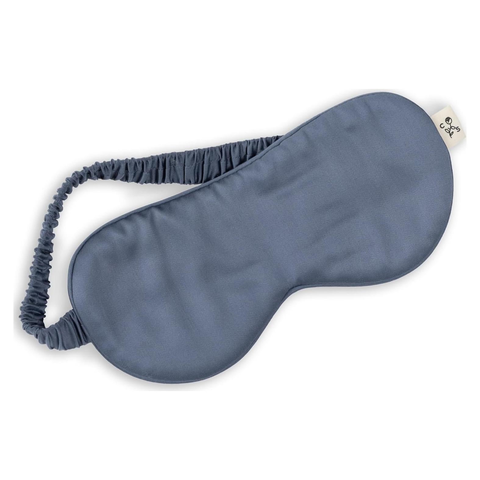 Máscara de Sueño Clementine Azul Laguna con Seda de Bambú