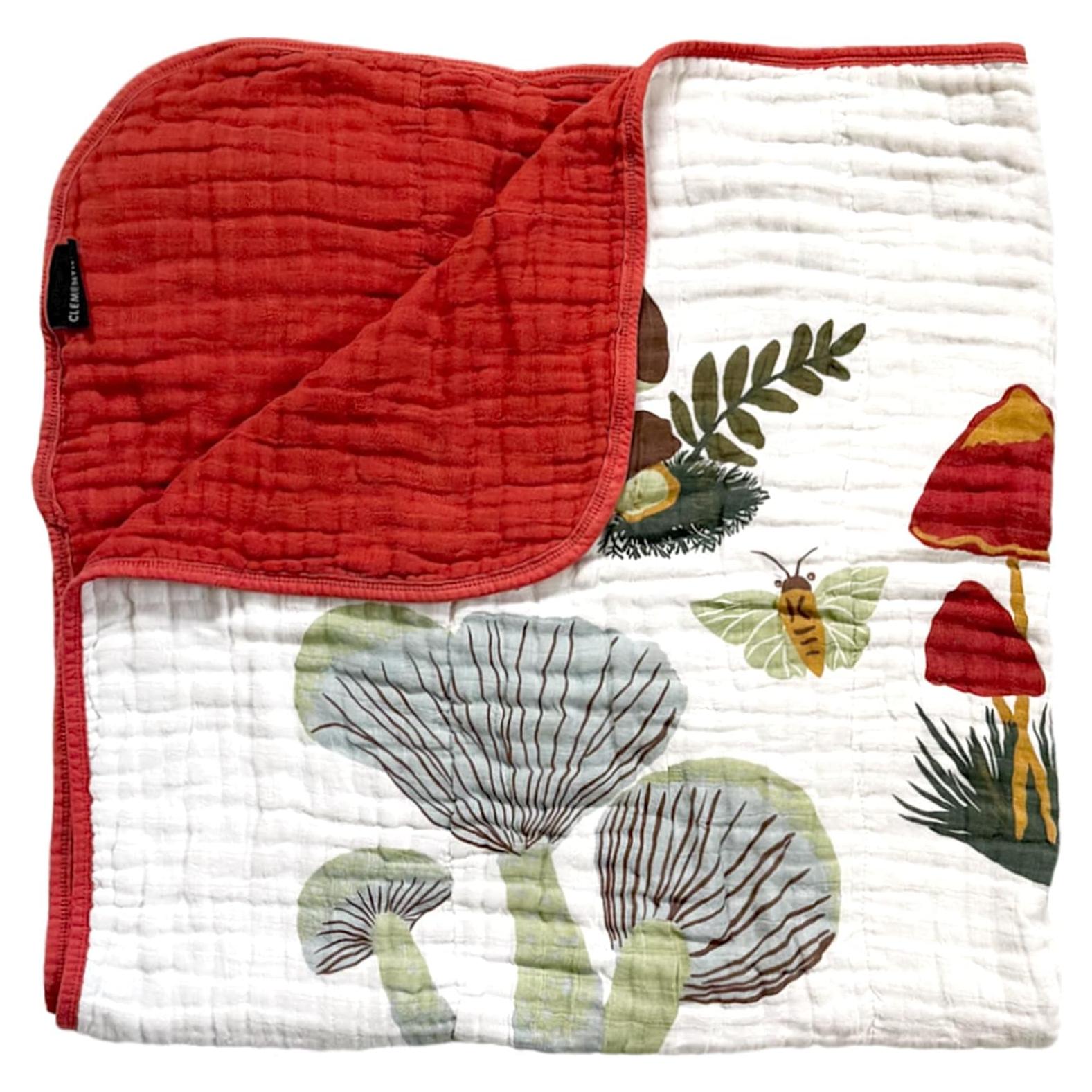 Colcha Reversible Clementine Kids 100% Algodón Hongo 119x119 cm