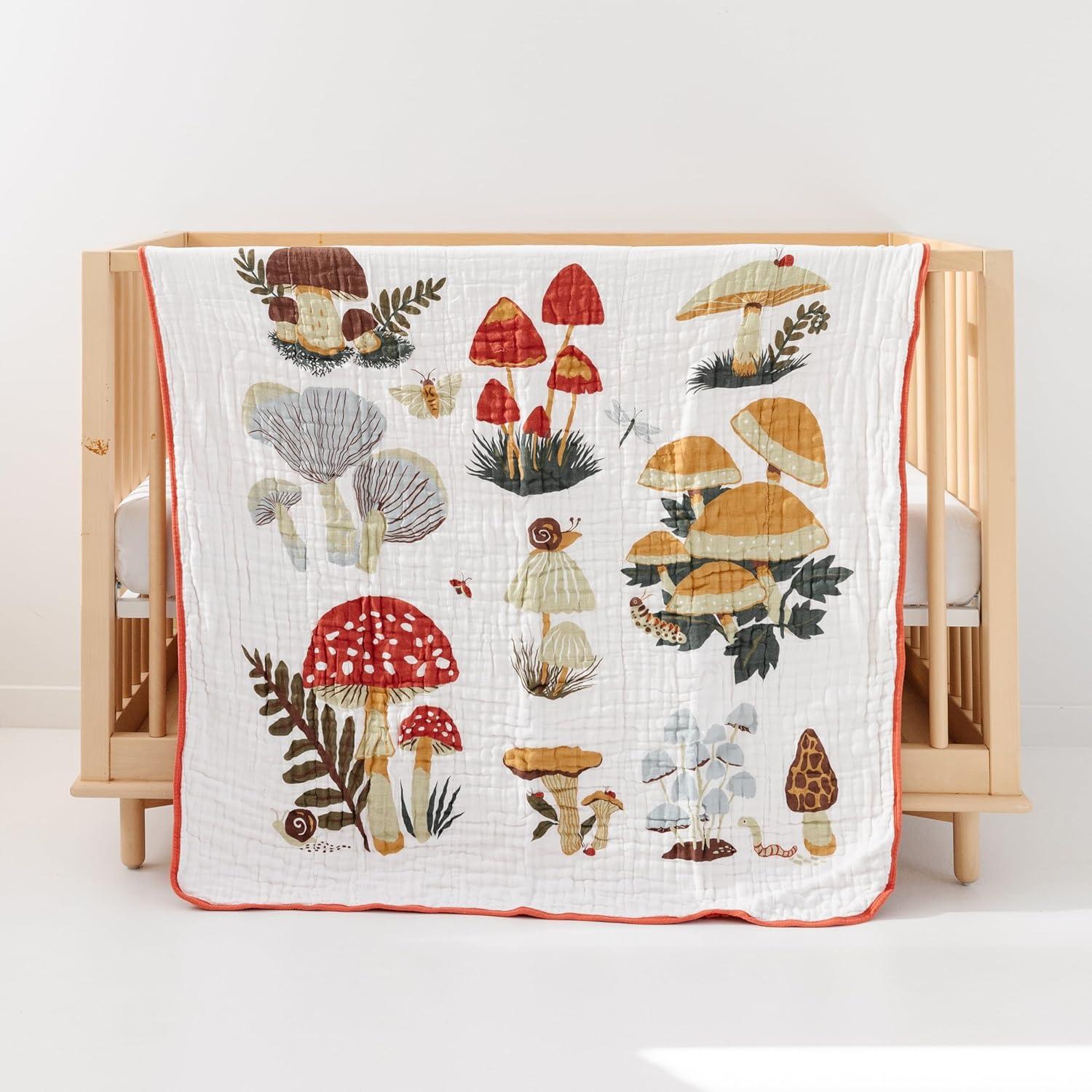 Colcha Reversible Clementine Kids 100% Algodón Hongo 119x119 cm