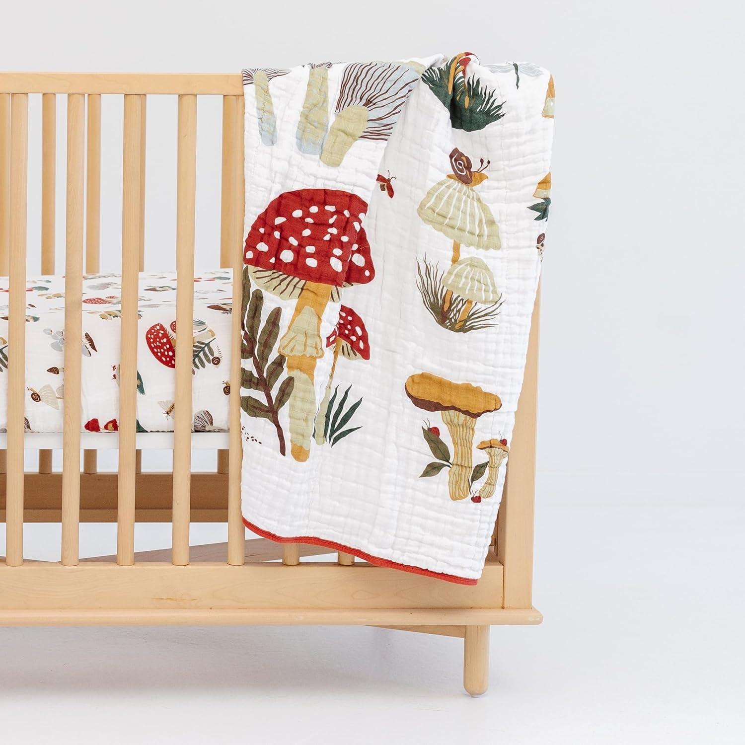 Colcha Reversible Clementine Kids 100% Algodón Hongo 119x119 cm