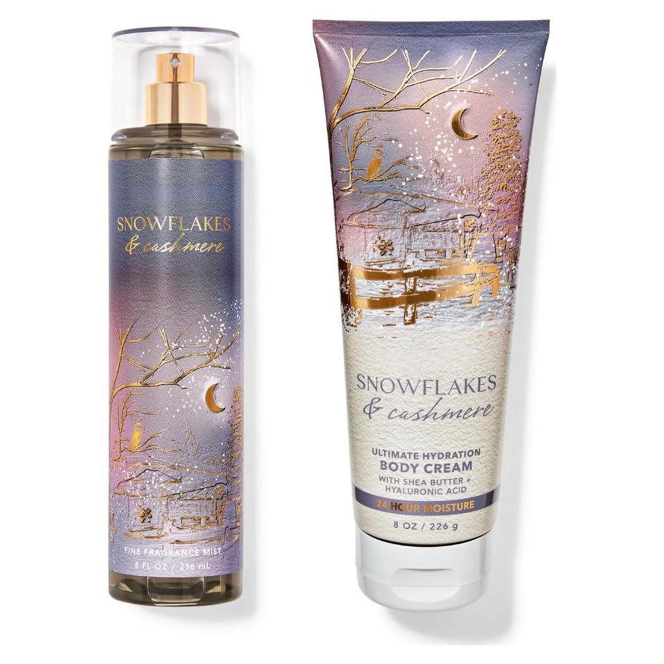 Conjunto de Baño y Cuerpo Copos de Nieve y Cachemira 2 Piezas