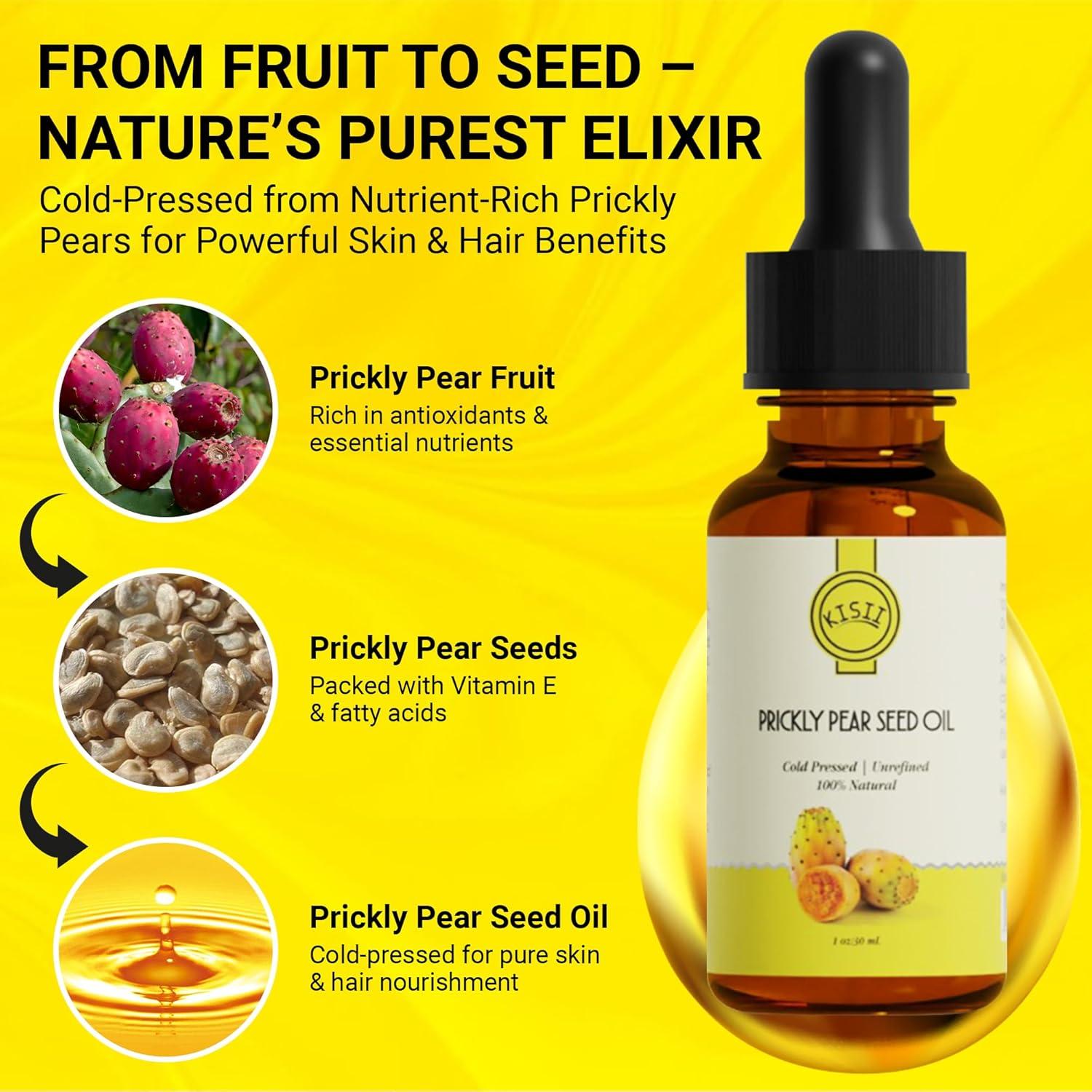 Aceite de Semilla de Pera Espinosa Kisii - 100% Puro 28.35 ml