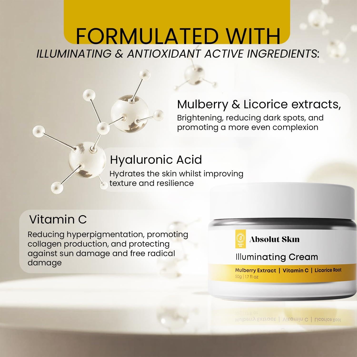 Crema Iluminadora AbsolutSkin 50ml - Hidratante con Vitamina C