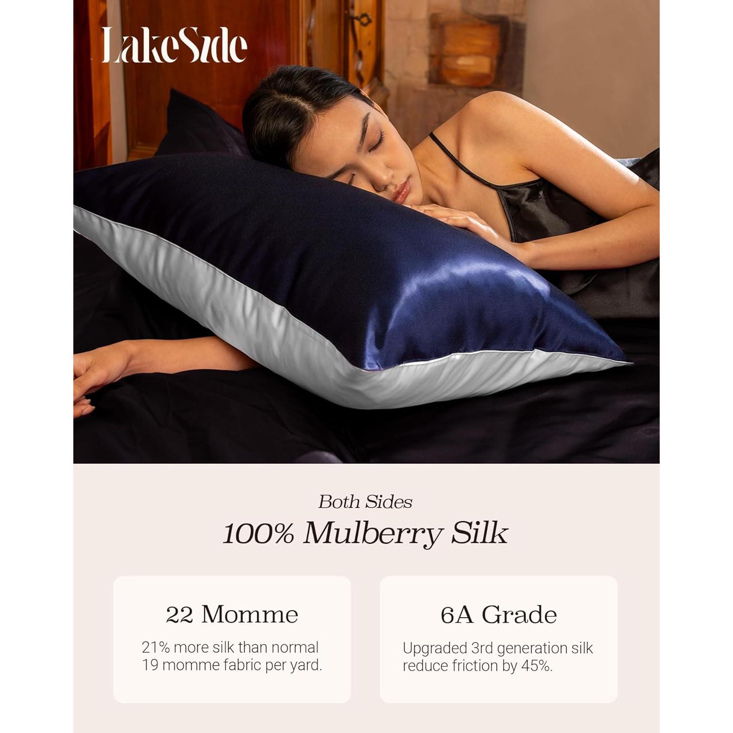 Funda de Almohada de Seda de Morera 22 Momme Oriental LakeSide