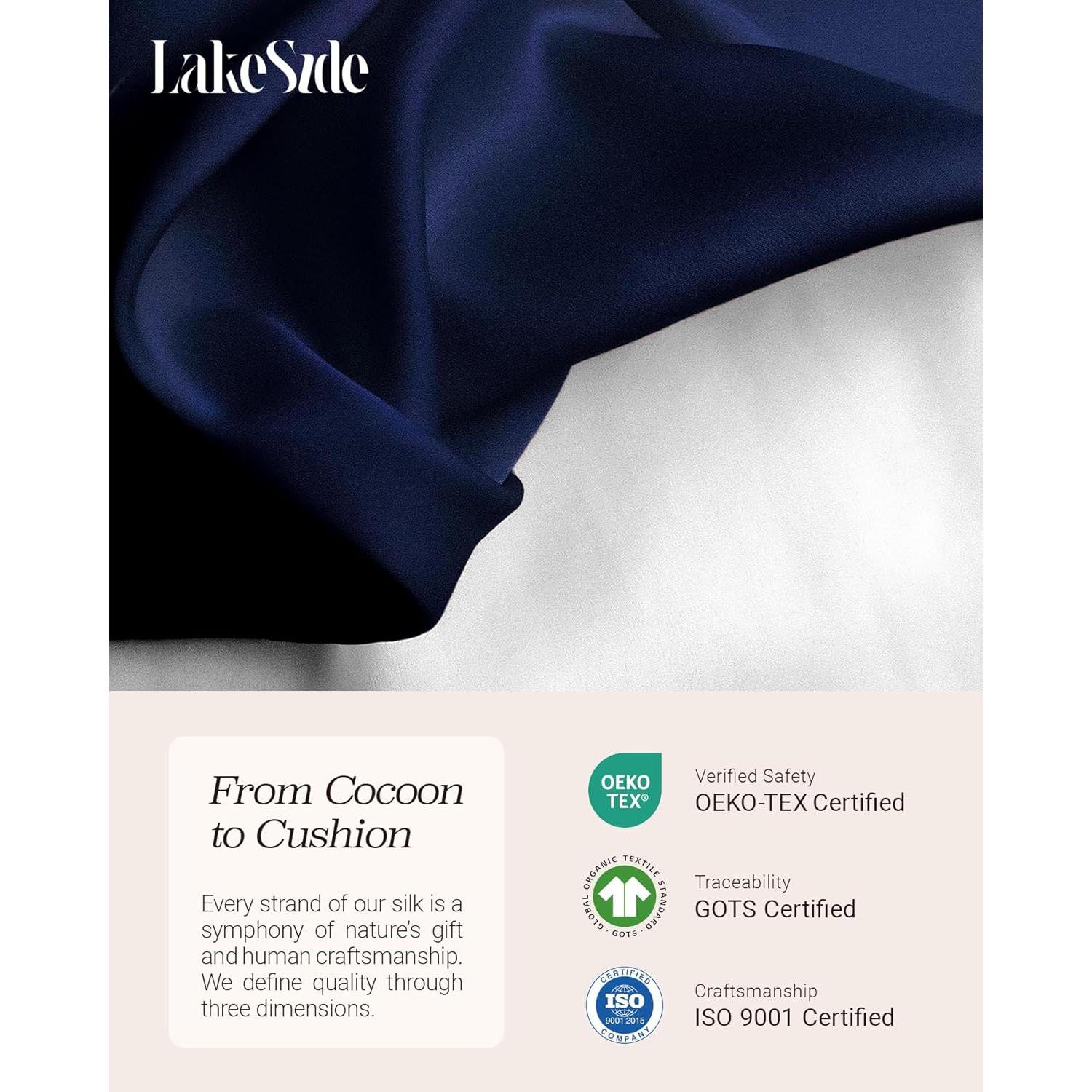 Funda de Almohada de Seda de Morera 22 Momme Oriental LakeSide