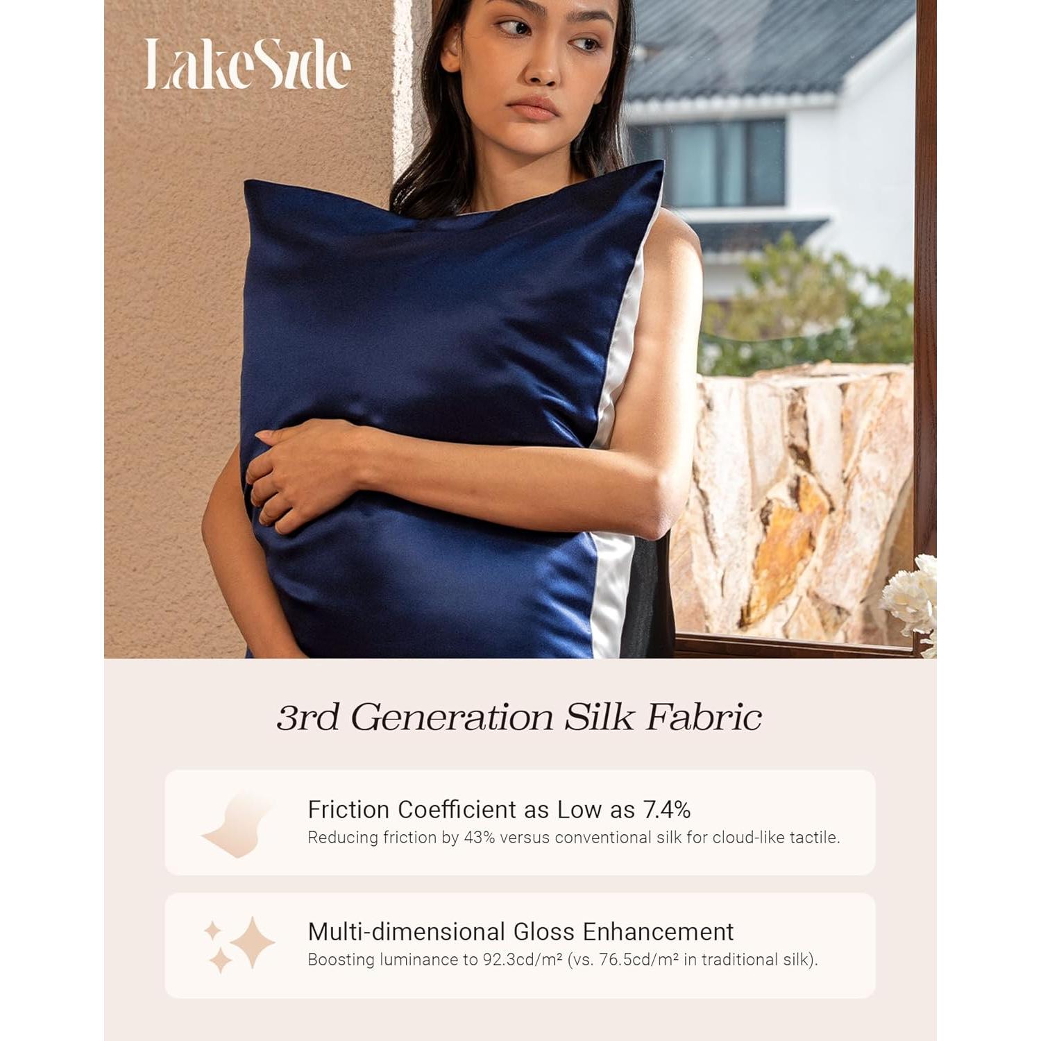 Funda de Almohada de Seda de Morera 22 Momme Oriental LakeSide