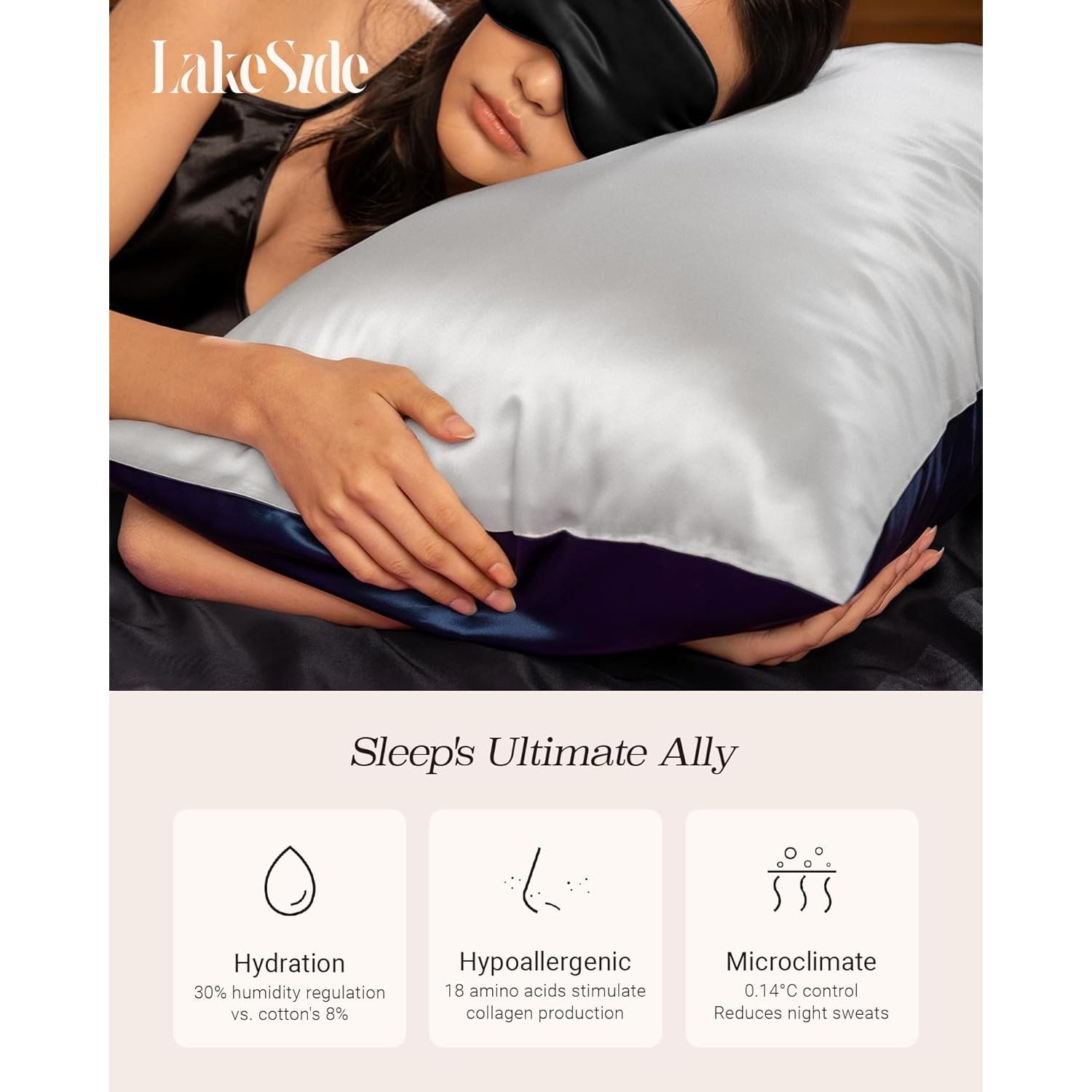 Funda de Almohada de Seda de Morera 22 Momme Oriental LakeSide