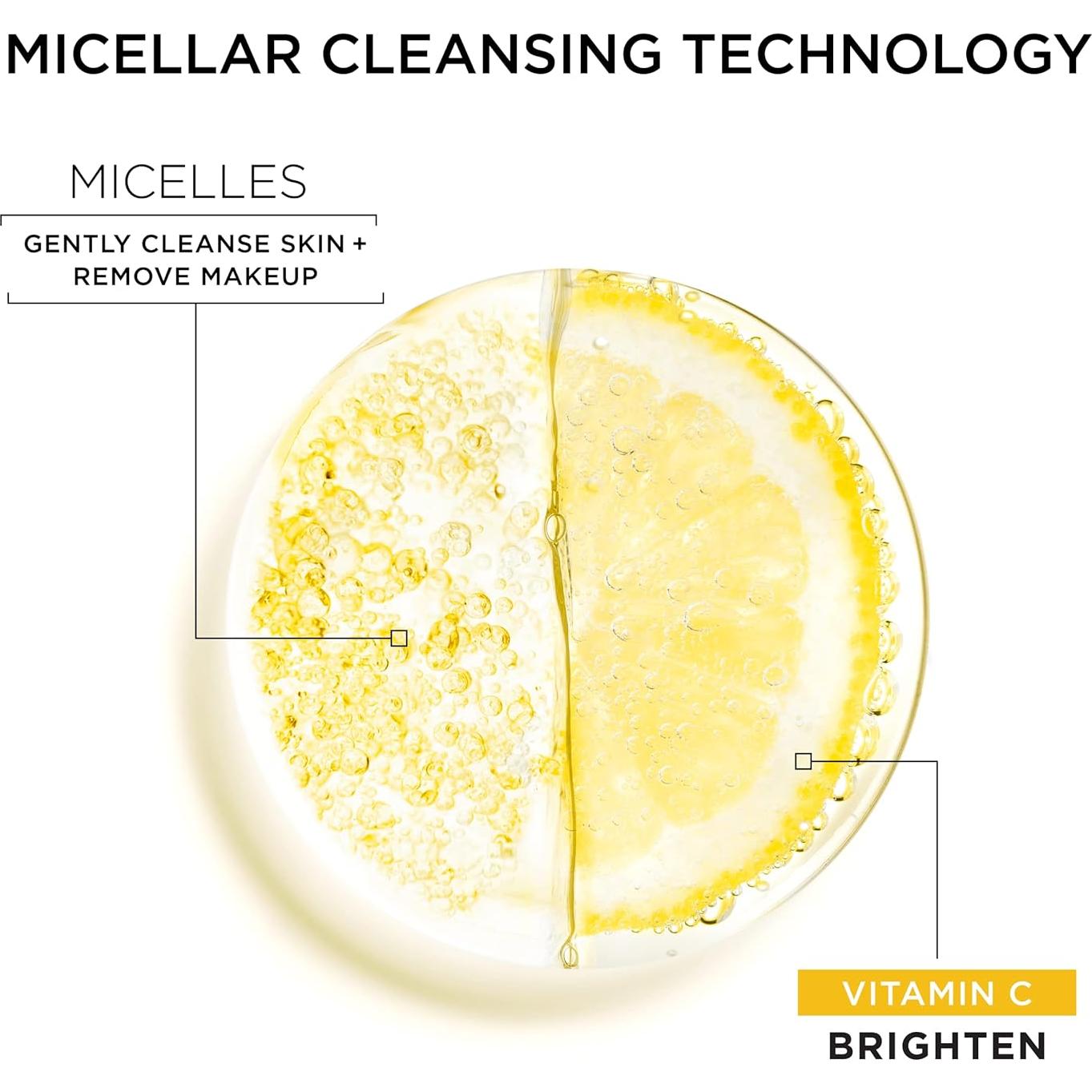 Agua Micelar Garnier con Vitamina C 400ml - Limpiador Facial Vegano