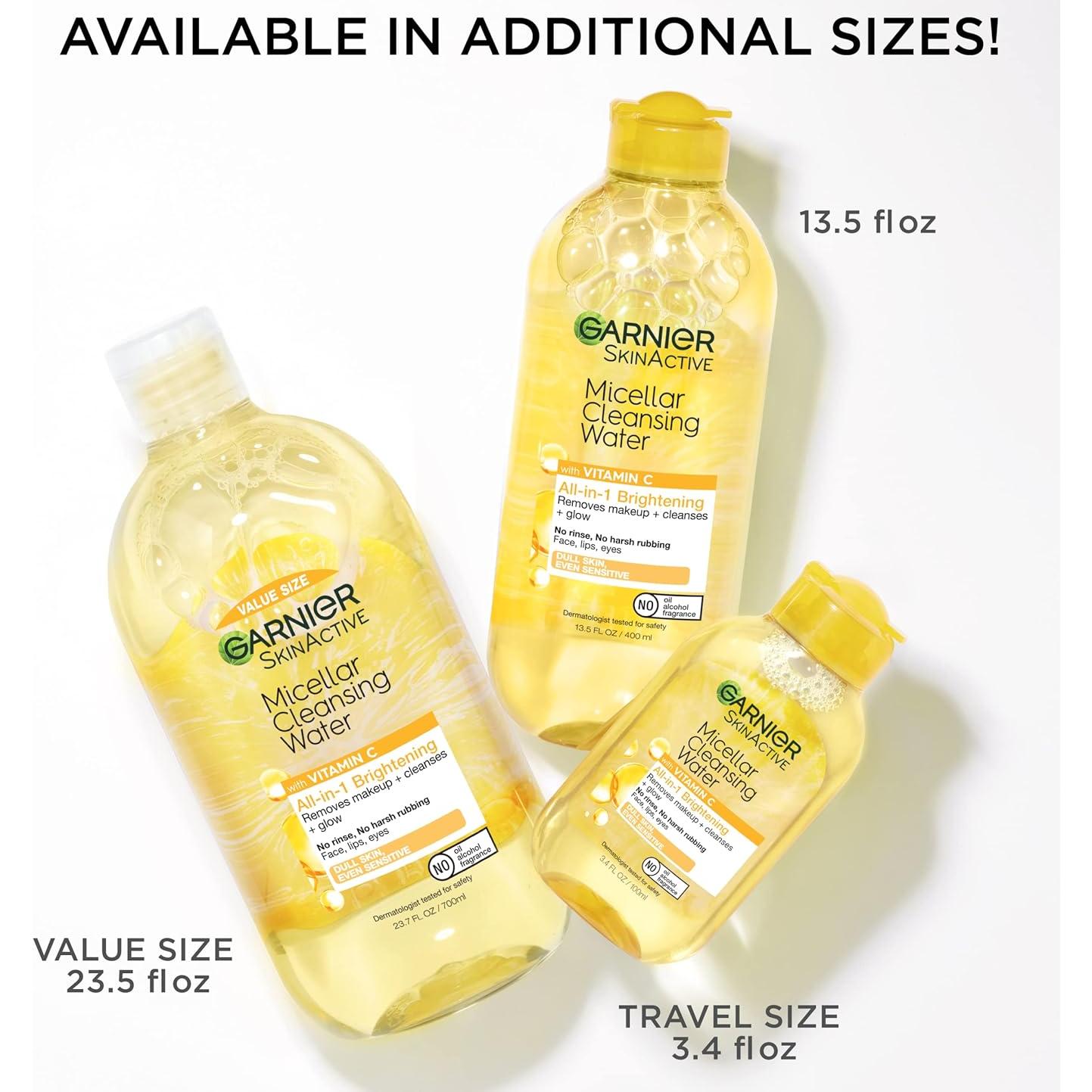 Agua Micelar Garnier con Vitamina C 400ml - Limpiador Facial Vegano