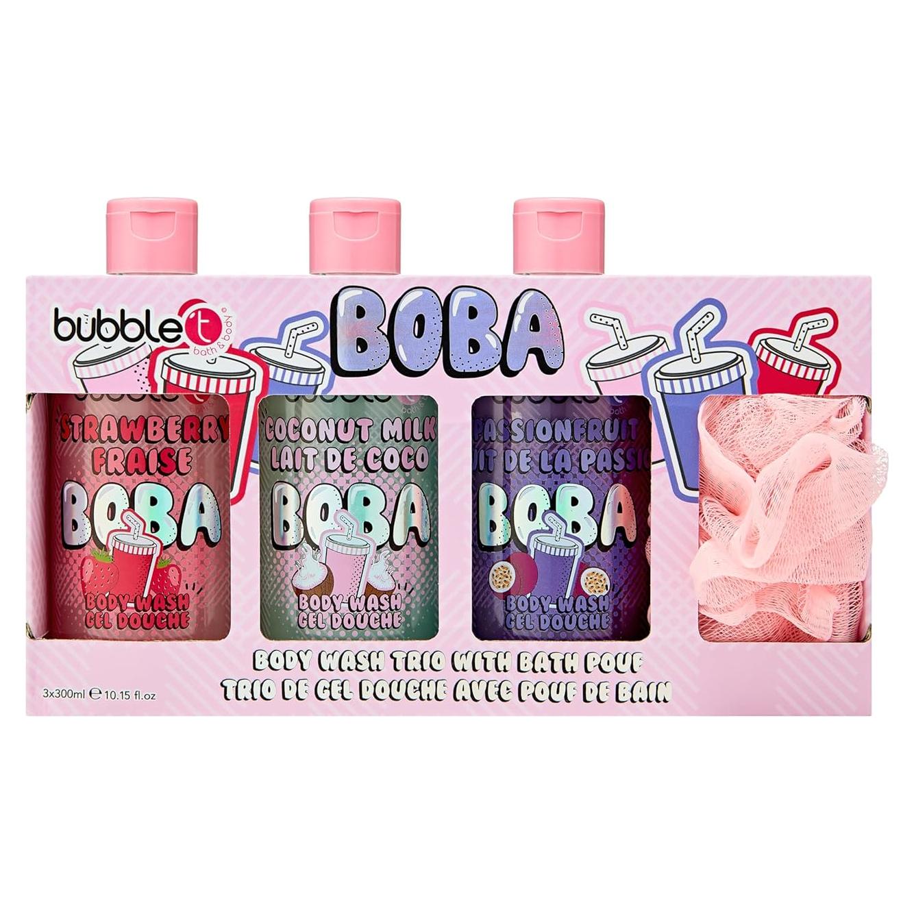Juego de gel de baño Bubble T 3 x 300ml + esponja rosa