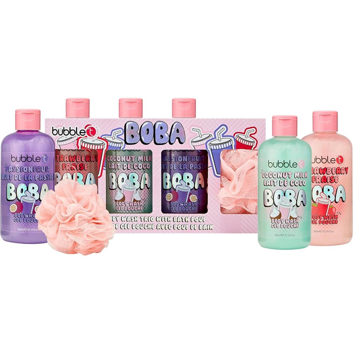 Juego de gel de baño Bubble T 3 x 300ml + esponja rosa