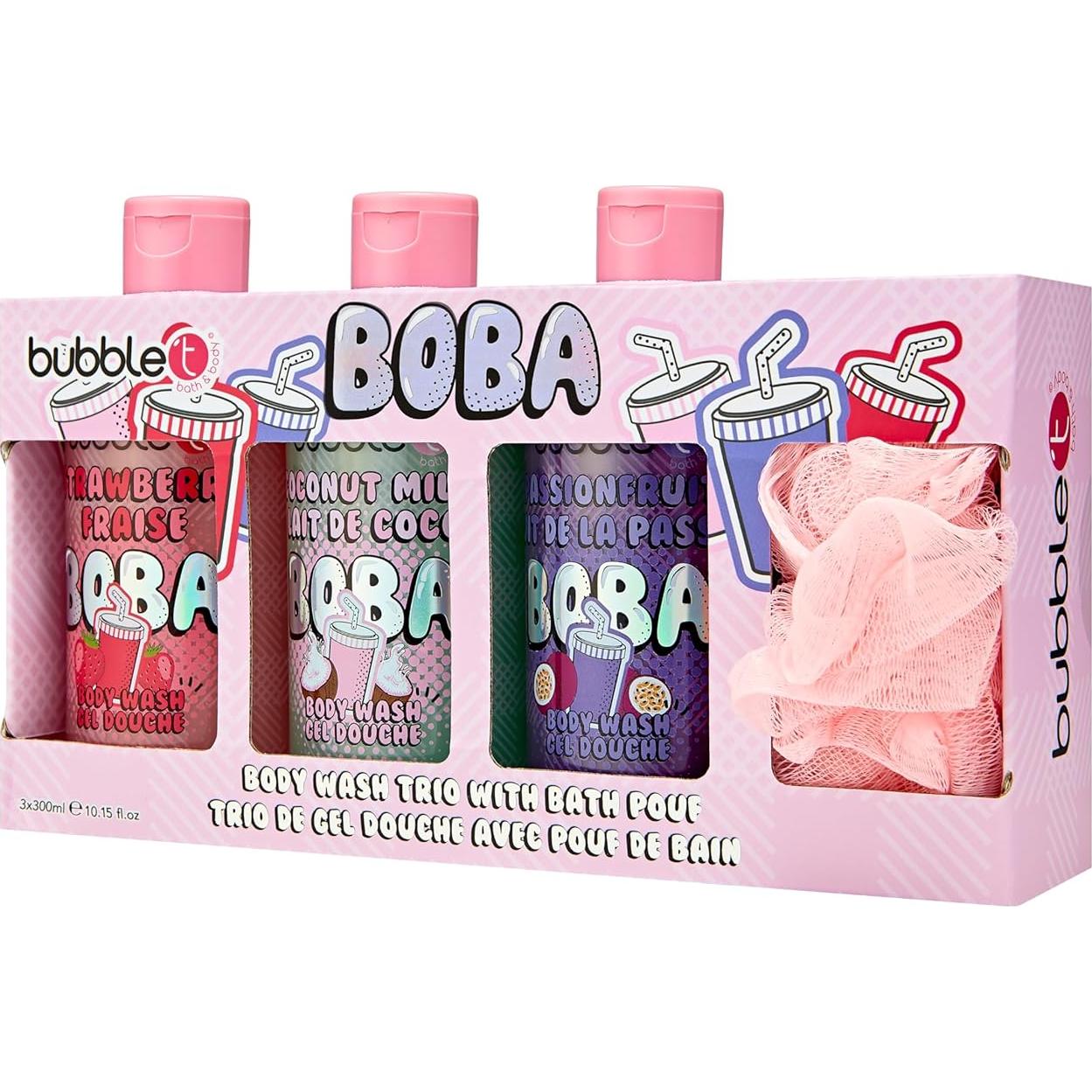 Juego de gel de baño Bubble T 3 x 300ml + esponja rosa
