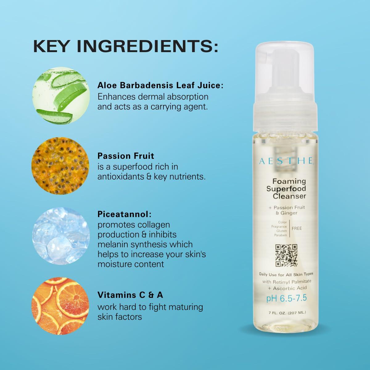 Limpiador Facial Espumoso Aesthe 207 ml - Fruta de la Pasión y Jengibre