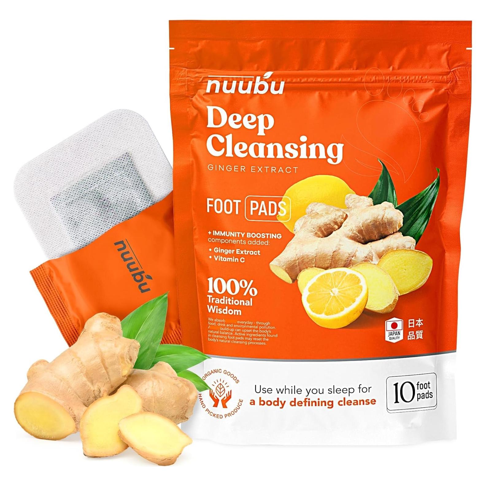 Almohadillas para pies Nuubu de jengibre - 10 unidades