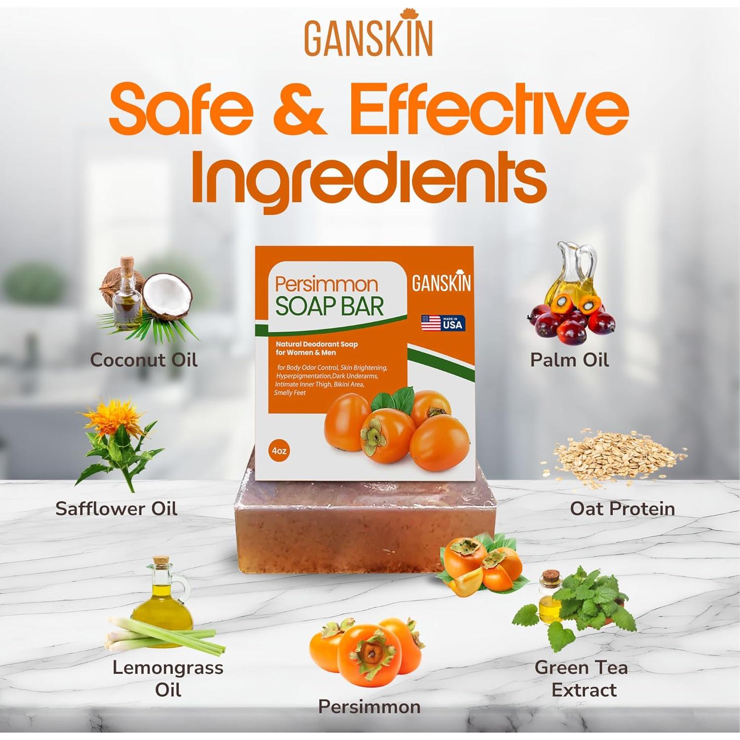 Jabón Desodorante Natural Ganskin con Persimón y Té Verde 117g