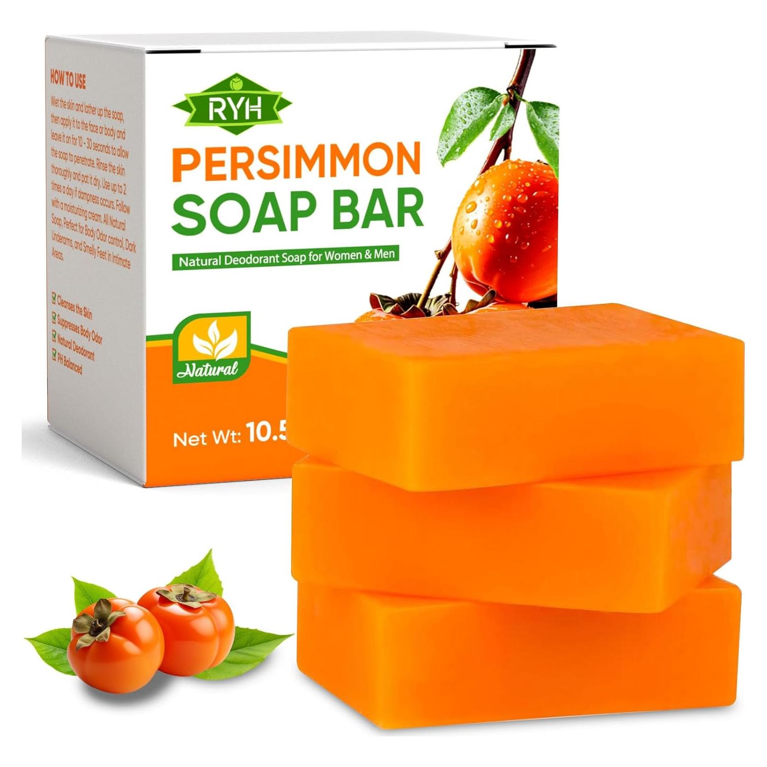 Jabón de Persimón RYH - Desodorante Natural 3 Piezas 33.4g