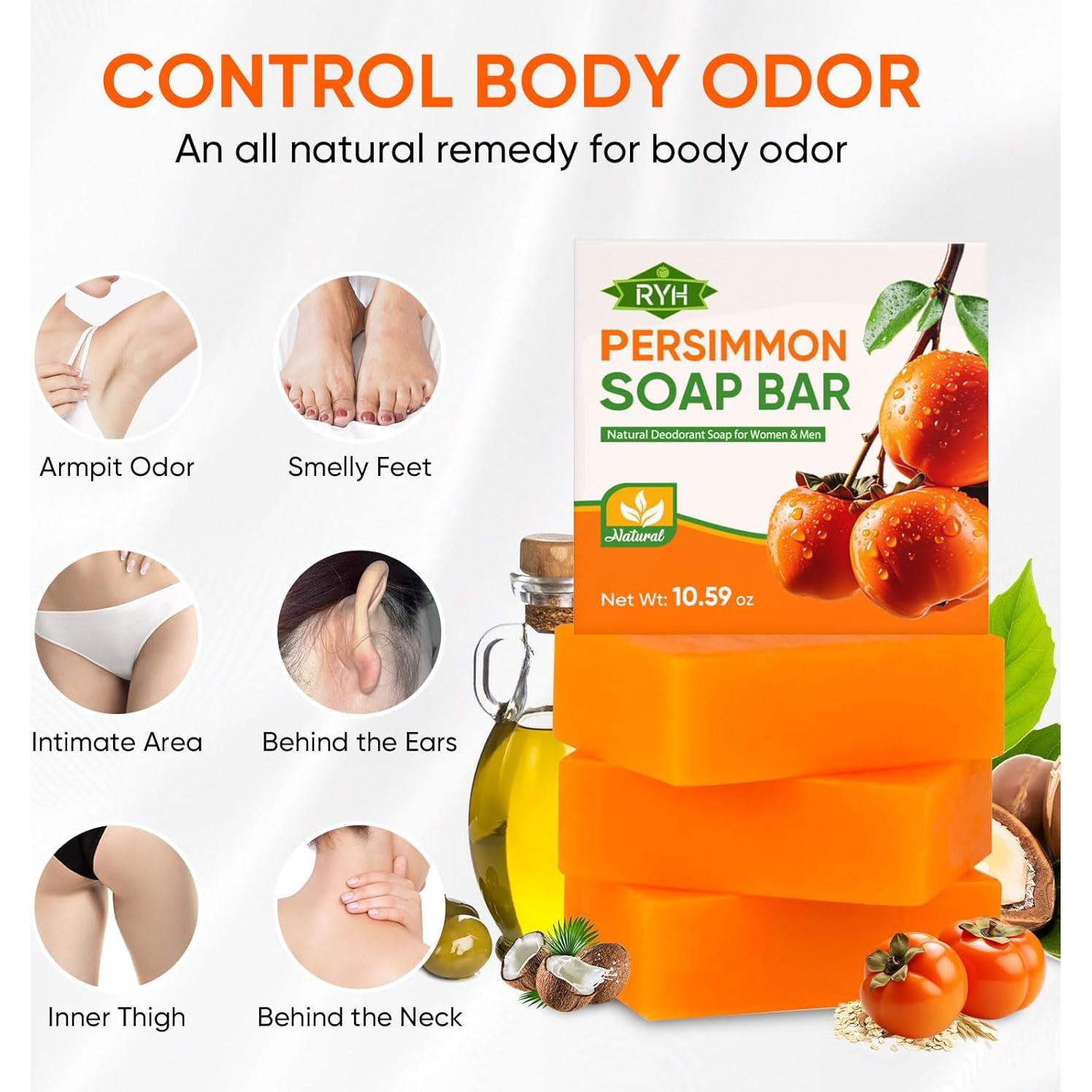 Jabón de Persimón RYH - Desodorante Natural 3 Piezas 33.4g